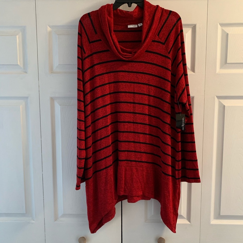 Rad and Black Cowl Neck Sweater